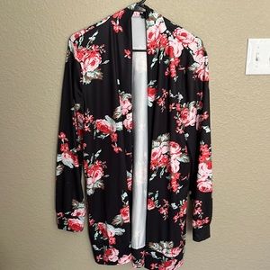 Stitch Fix, Women’s Large, black and floral print cardigan